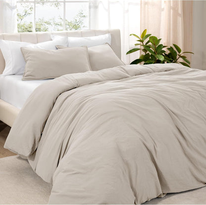 Sandwashed Duvet Cover Twin Size/Twin XL Size - Premium 1800 Collection Duvet Set - Cooling Duvet Cover - Super Soft Duvet Covers (Twin/Twin XL, Sandwashed Fog)