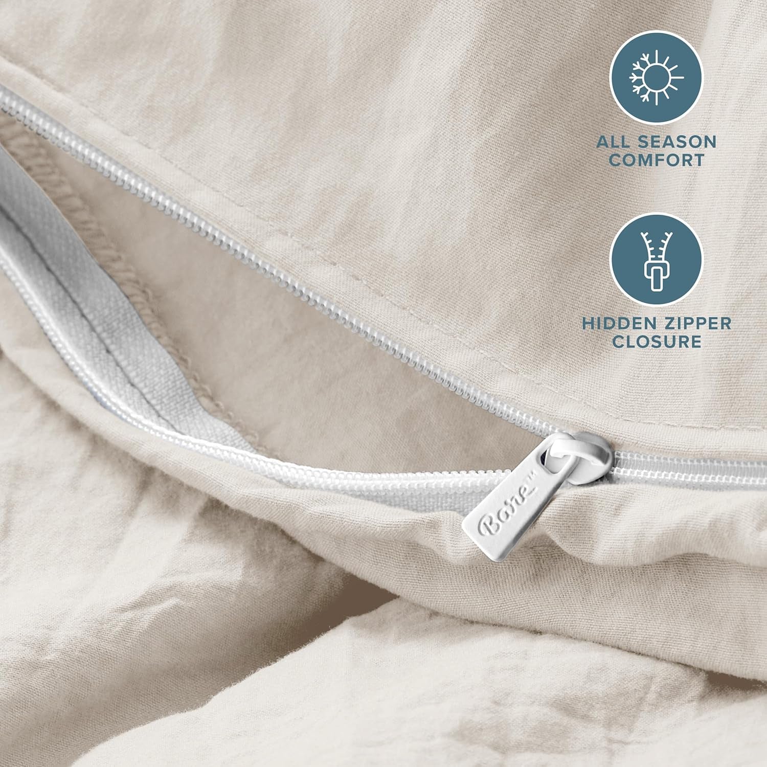 Sandwashed Duvet Cover Twin Size/Twin XL Size - Premium 1800 Collection Duvet Set - Cooling Duvet Cover - Super Soft Duvet Covers (Twin/Twin XL, Sandwashed Fog)