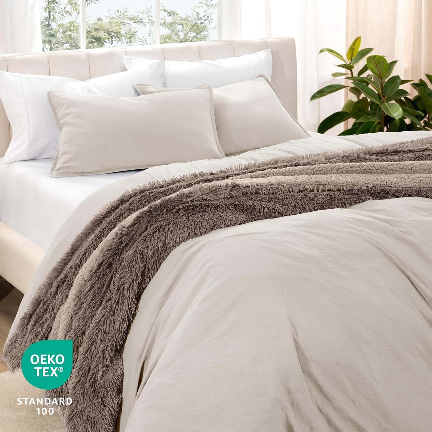 Sandwashed Duvet Cover Twin Size/Twin XL Size - Premium 1800 Collection Duvet Set - Cooling Duvet Cover - Super Soft Duvet Covers (Twin/Twin XL, Sandwashed Fog)