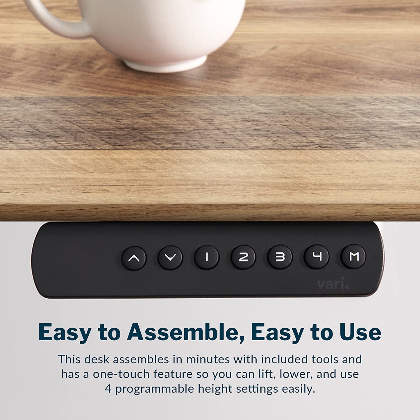 Electric Standing Desk 60" X 30" - Dual Motor Sit to Stand Desk - Push Button Memory Settings - Solid Top with Height Adjustable Steel Legs - Work or Home Office Desk - (Reclaimed Wood)