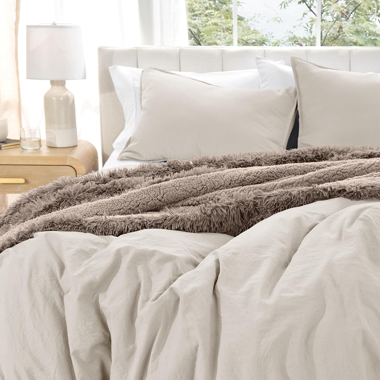 Sandwashed Duvet Cover Twin Size/Twin XL Size - Premium 1800 Collection Duvet Set - Cooling Duvet Cover - Super Soft Duvet Covers (Twin/Twin XL, Sandwashed Fog)